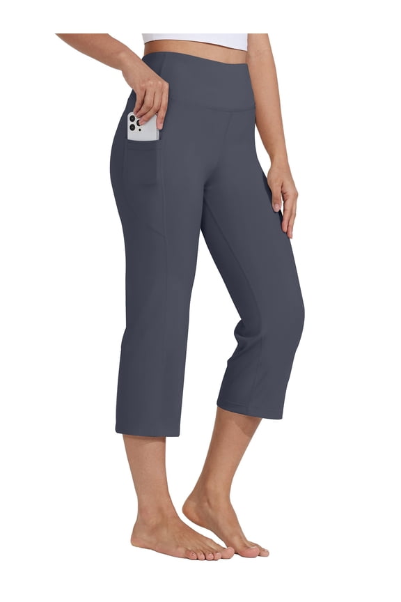 Capris Pants for Women High Waist Yoga Pants Women Athleisure Straight Legs with Pockets