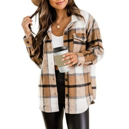 Woodridge Flannel Co Womens Long Sleeve Plaid Shirts Flannel Button Down Shacket Jacket Coats