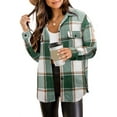 thumbnail image 1 of Rosvigor Flannel Shirts for Women Plaid Jackets Long Sleeve Shackets Womens Button Down Coats Warm Blouses, 1 of 7