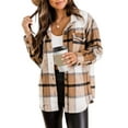thumbnail image 1 of Rosvigor Flannel Shirts for Women Plaid Jackets Long Sleeve Shackets Womens Button Down Coats Warm Blouses, 1 of 7