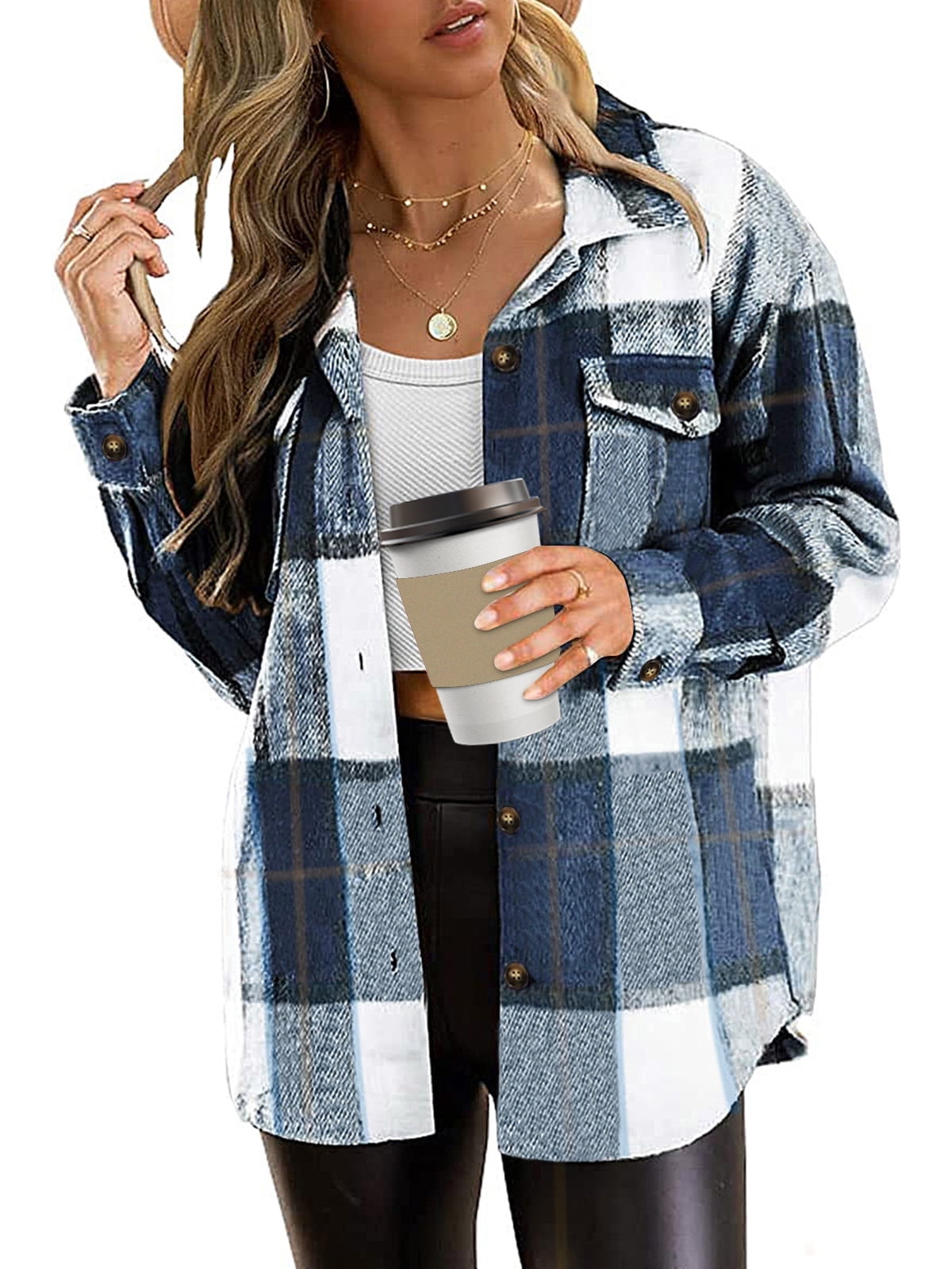 Rosvigor Women's Flannel Shirts: Plaid Jackets & Long Sleeve Shackets ...