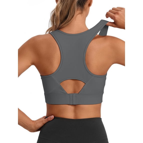 Rosvigor Sports Bra for Women Adjustable Racerback Full Support Padded Women Bra for Running Gym Everyday Large Bust
