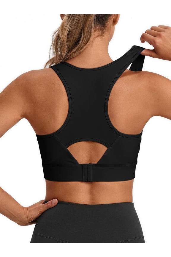 High Impact Sports Bra for Women Adjustable Racerback Full Support Padded Workout Bra for Running Gym Large Bust