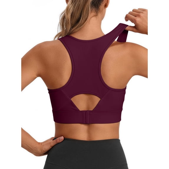 Rosvigor Sports Bra for Women Adjustable Racerback Full Support Padded Women Bra for Running Gym Everyday Large Bust
