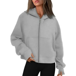 ジャケット・アウター REFLEM cropped zip hoodie 90 Degree By Reflex Women's Side Slit Full Zip Fleece Crop