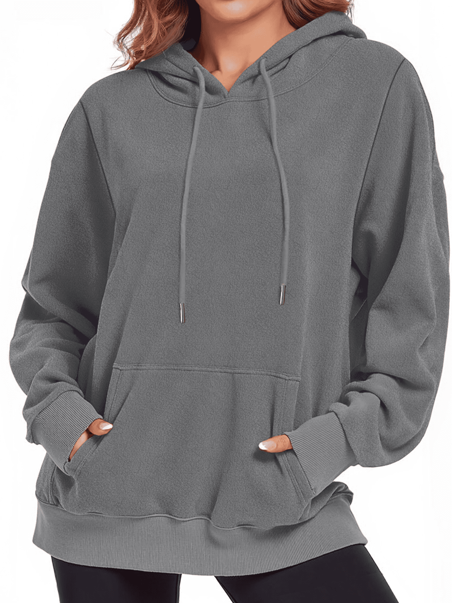 Oversized Polar Fleece Hoodie With Kangaroo Pocket