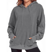 ROSVIGOR Oversized Hoodies for Women Polar Fleece Hooded Sweatshirts Drawstring Long Sleeve Pullover Tops