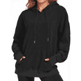 thumbnail image 1 of Rosvigor Oversized Hoodies for Women Polar Fleece Hooded Sweatshirts Drawstring Long Sleeve Pullover Tops, 1 of 7