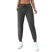ROSVIGOR Joggers for Women Elastic Waist Sweatpants Tapered Pants Workout Lounge Trousers with Pockets