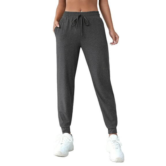 Rosvigor Joggers for Women Elastic Waist Sweatpants Tapered Pants Workout Lounge Trousers with Pockets
