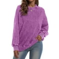 thumbnail image 1 of Rosvigor Vintage Sweatshirts for Women Loose Washed Shirts Side Split Long Sleeve Fashion Women Tops, 1 of 6