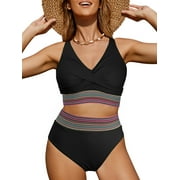 Rosvigor Plus Size Womens Bikini Sets High Waisted Swimsuit bikini Bathing Suit for Women Two Pieces Swimwear