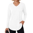 thumbnail image 1 of Rosvigor Plus Size Womens Workout Tops Long Sleeve V Neck Tee Shirts Athletic Shirts Comfy Activewear Tops for Gym Running Yoga, 1 of 8