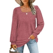 Rosvigor Blouses for Women Long Sleeve Shirts Casual Loose Tunic Fall Winter Tops