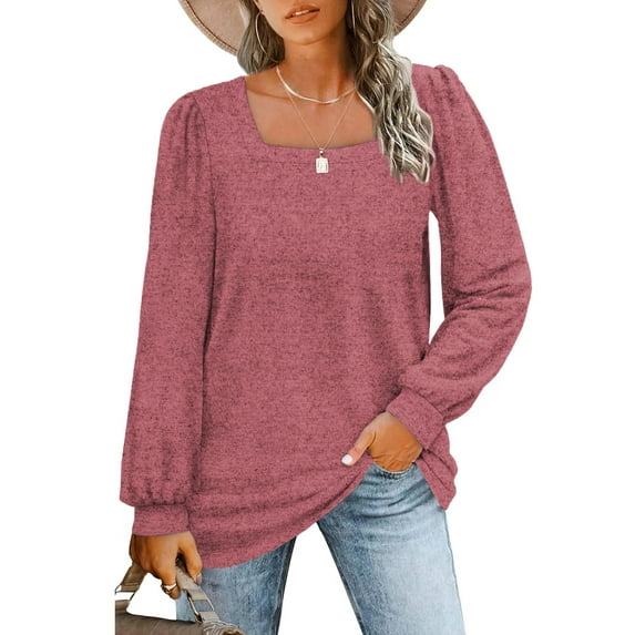 Rosvigor Blouses for Women Long Sleeve Shirts Casual Loose Tunic Fall Winter Tops