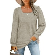 Rosvigor Blouses for Women Long Sleeve Shirts Casual Loose Tunic Fall Winter Tops