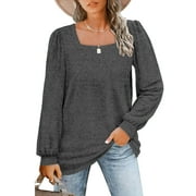 Rosvigor Blouses for Women Long Sleeve Shirts Casual Loose Tunic Fall Winter Tops