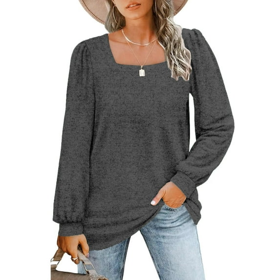 Rosvigor Blouses for Women Long Sleeve Shirts Casual Loose Tunic Fall Winter Tops