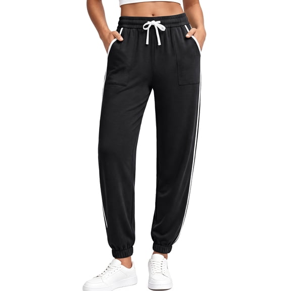 Rosvigor Womens Joggers Sweatpants High Waisted Track Pants Baggy Drawstring Workout Lounge Activewear Pants with Pockets