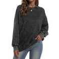 thumbnail image 1 of Rosvigor Vintage Sweatshirts for Women Oversized Washed Shirts Side Split Long Sleeve Fashion Women Tops, 1 of 6