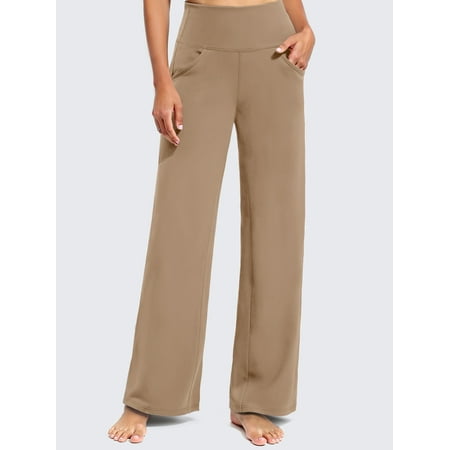 Rosvigor Wide Leg Yoga Pants Women High Waisted Pants Loose Casual Pants with Pockets