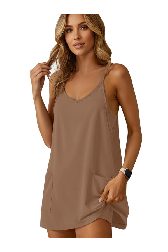 Women Workout Dresses Tennis Athletic Dress Built in Shorts Sundress Women Casual Dress Summer Travel Vacation