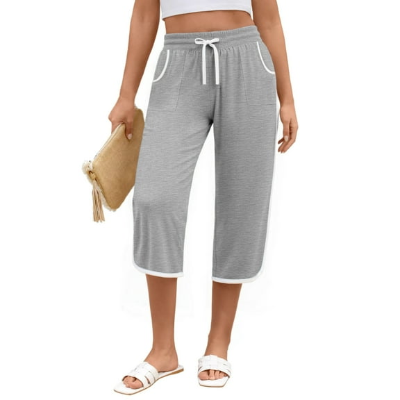 Rosvigor Capris Pants for Women High Waisted Lightweight Pants Summer Casual Joggers with Pockets