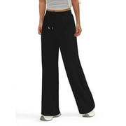 ROSVIGOR Women High Waisted Pants Elastic Waist Sweatpants Casual Wide Leg Joggers with Pleats
