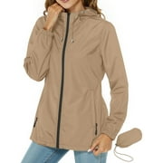ROSVIGOR Women Lightweight Jackets Hooded Windbreaker Women Portable Waterproof Raincoat Hiking Travel Jackets