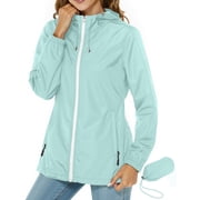 Women Lightweight Jackets Hooded Windbreaker Women Portable Waterproof Raincoat Hiking Travel Jackets