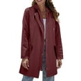 thumbnail image 1 of Rosvigor Women Hooded Raincoats Hiking Windbreaker Jackets Women Waterproof lined Long Coats Fall Winter Trench Coats, 1 of 7