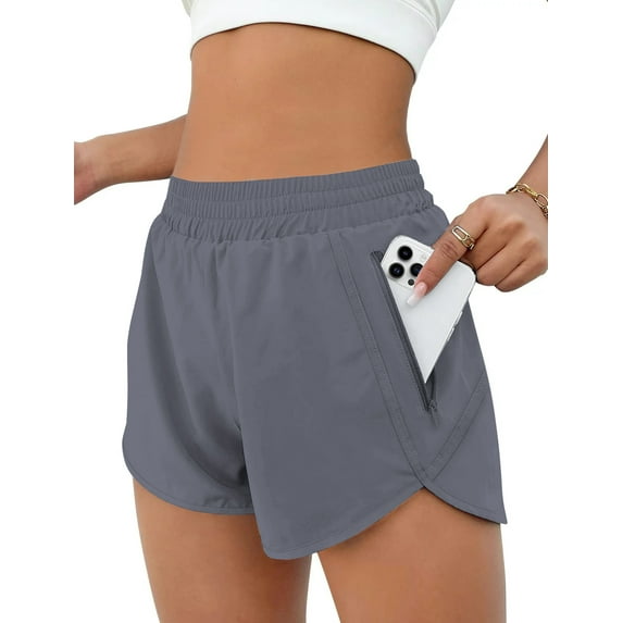 Rosvigor Women Shorts High Waisted Running Shorts Casual Workout Shorts with Pocket