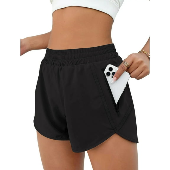Rosvigor Women Shorts High Waisted Running Shorts Casual Workout Shorts with Pocket