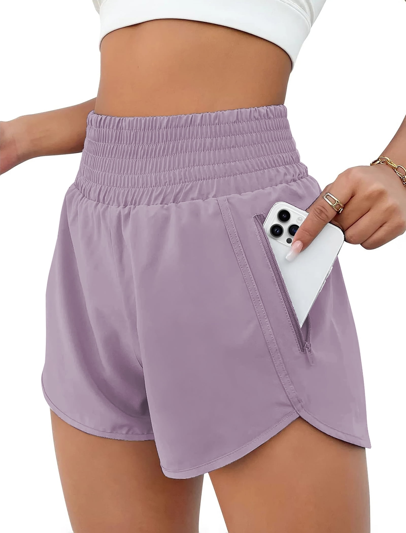 Walmart savings: Rosvigor High Waisted Women's Athletic Shorts with Pockets for Gym & Running Workouts