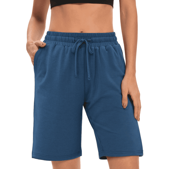 Rosvigor Womens Bermuda Shorts Loose Athletic Shorts High Waisted Jersey Workout Running Shorts Casual Golf Yoga Shorts with Pockets