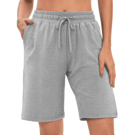 Rosvigor Womens Bermuda Shorts Loose Athletic Shorts High Waisted Jersey Workout Running Shorts Casual Golf Yoga Shorts with Pockets