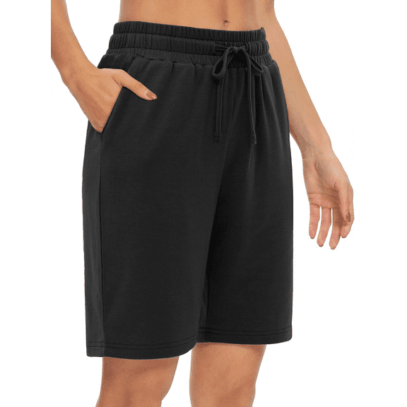 Rosvigor Womens Bermuda Shorts Golf Shorts High Waisted Workout Shorts Jersey Shorts for Women Loung Walking Athletic with Pockets