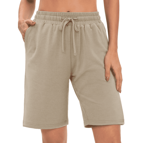 Rosvigor Womens Bermuda Shorts Loose Athletic Shorts High Waisted Jersey Workout Running Shorts Casual Golf Yoga Shorts with Pockets