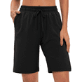 thumbnail image 1 of Rosvigor Womens Athletic Shorts High Waisted Running Workout Shorts for Women Loose Cotton Sweat Shorts with Pockets, 1 of 7