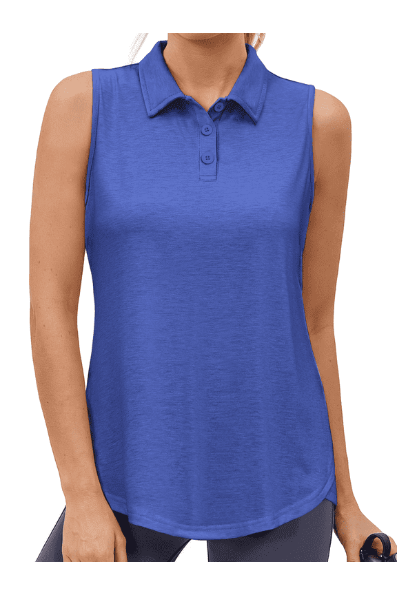Workout Tank Tops for Women V Neck Golf Polo Shirts Loose Fit Summer Sleeveless Athletic Tops