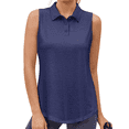 thumbnail image 1 of Rosvigor Women Tank Tops Loose Fit Sleeveless Shirt V Neck Polo Shirts Summer Collard Tops, 1 of 7