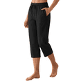thumbnail image 1 of Rosvigor Plus Size Womens Hiking Capri Pants High Waisted Drawstring Cargo Pants Women Quick Dry Capris Athletic Lounge Travel Trousers, 1 of 7