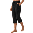 thumbnail image 1 of Rosvigor Womens Hiking Capri Pants High Waisted Drawstring Cargo Pants Women Quick Dry Capris Athletic Lounge Travel Trousers, 1 of 7