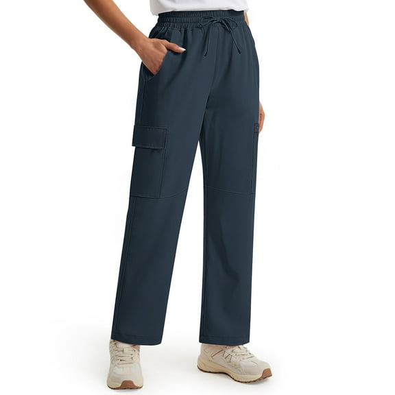 Rosvigor Womens Hiking Cargo Pants Lightweight Cargo Quick Dry Nylon Pants Travel Trousers With Pockets