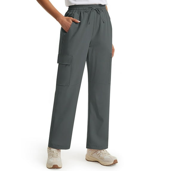 Rosvigor Womens Hiking Cargo Pants Lightweight Cargo Quick Dry Nylon Pants Travel Trousers With Pockets
