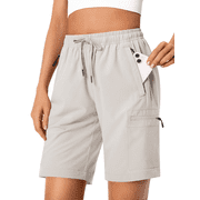 Rosvigor Womens Hiking Cargo Shorts Quick Dry Athletic Shorts for Women Golf Casual Summer Shorts with Pockets