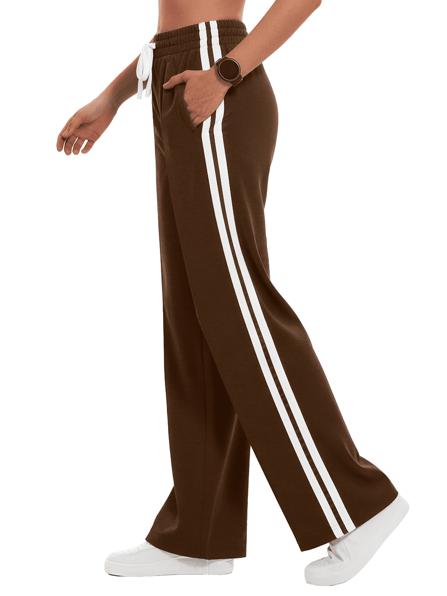 Rosvigor Womens Sweatpants Color Block Pants High Waisted Pants with ...