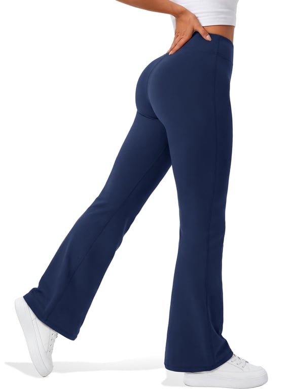 Womens Flare Yoga Pants High Waisted Bootcut Leggings No Front Seam Buttery Soft Leggings for Workout Gym Casual