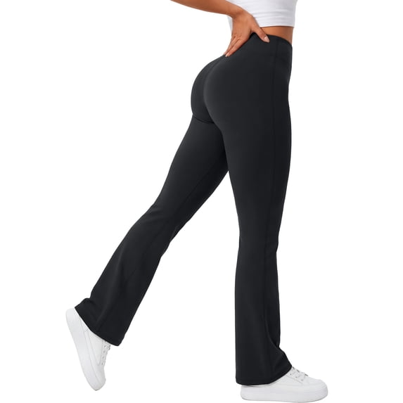 Rosvigor Womens Micro Flare Yoga Pants High Waisted Bootcut Leggings No Front Seam Buttery Soft Leggings for Workout Gym Casual