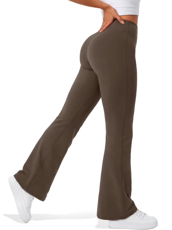 Womens Flare Yoga Pants High Waisted Bootcut Leggings No Front Seam Buttery Soft Leggings for Workout Gym Casual